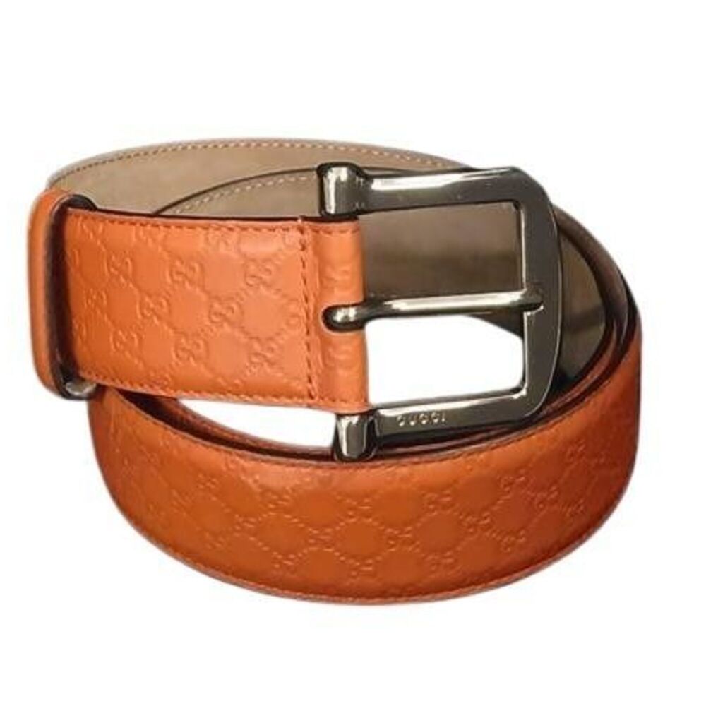 GUCCI belt, Shima 281548, orange leather, unisex.